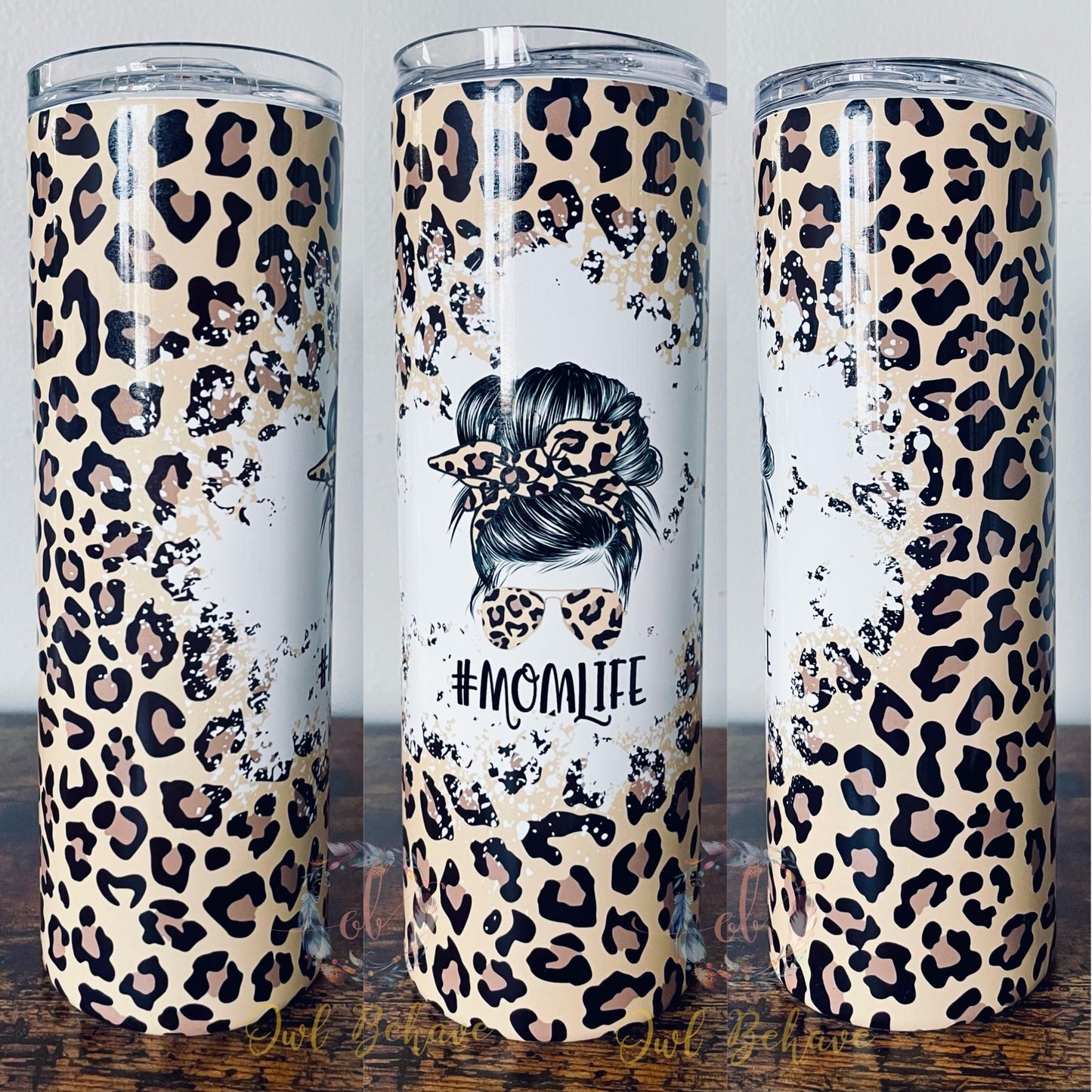 Leopard Mom Life Sublimation Tumbler