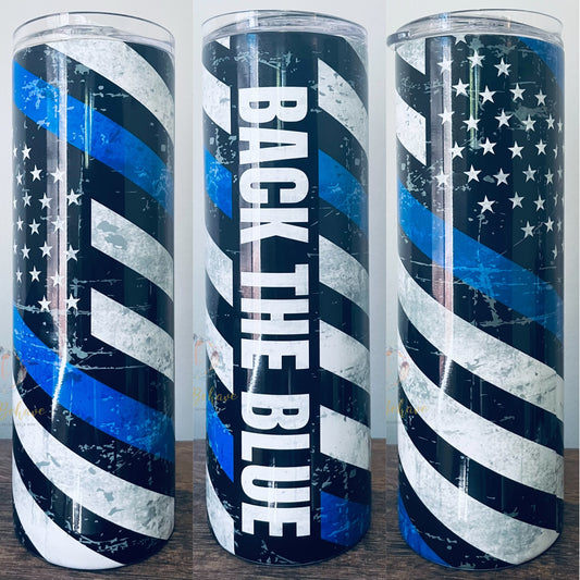 Back The Blue Sublimation Tumbler