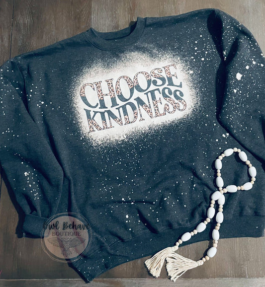 Choose Kindness Bleached Crewneck Sweatshirt