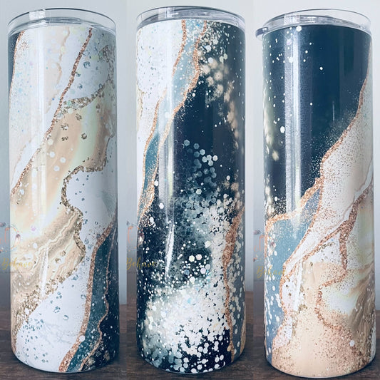 Black/Gold Marble Sublimation Tumbler