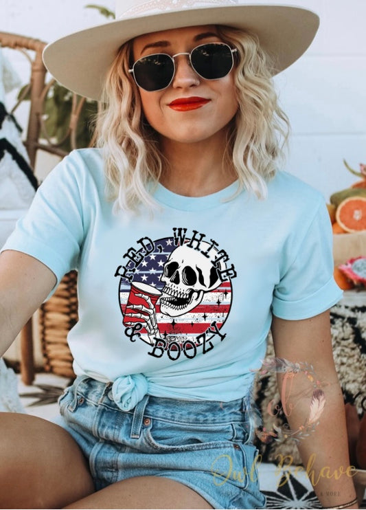Red White & Boozy Adult T-shirt
