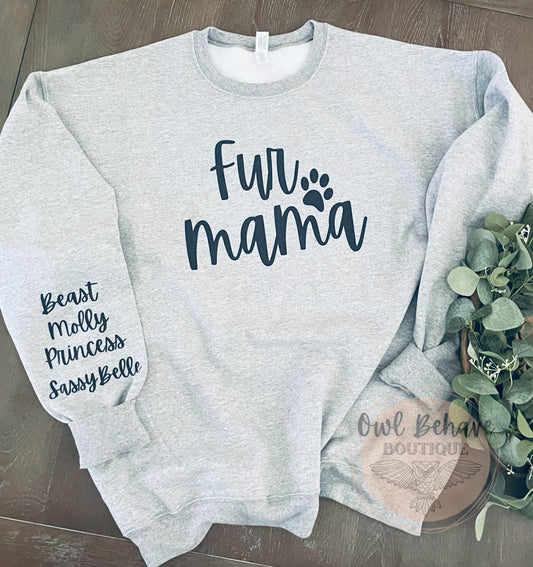 Fur Mama Custom Crewneck Sweatshirt