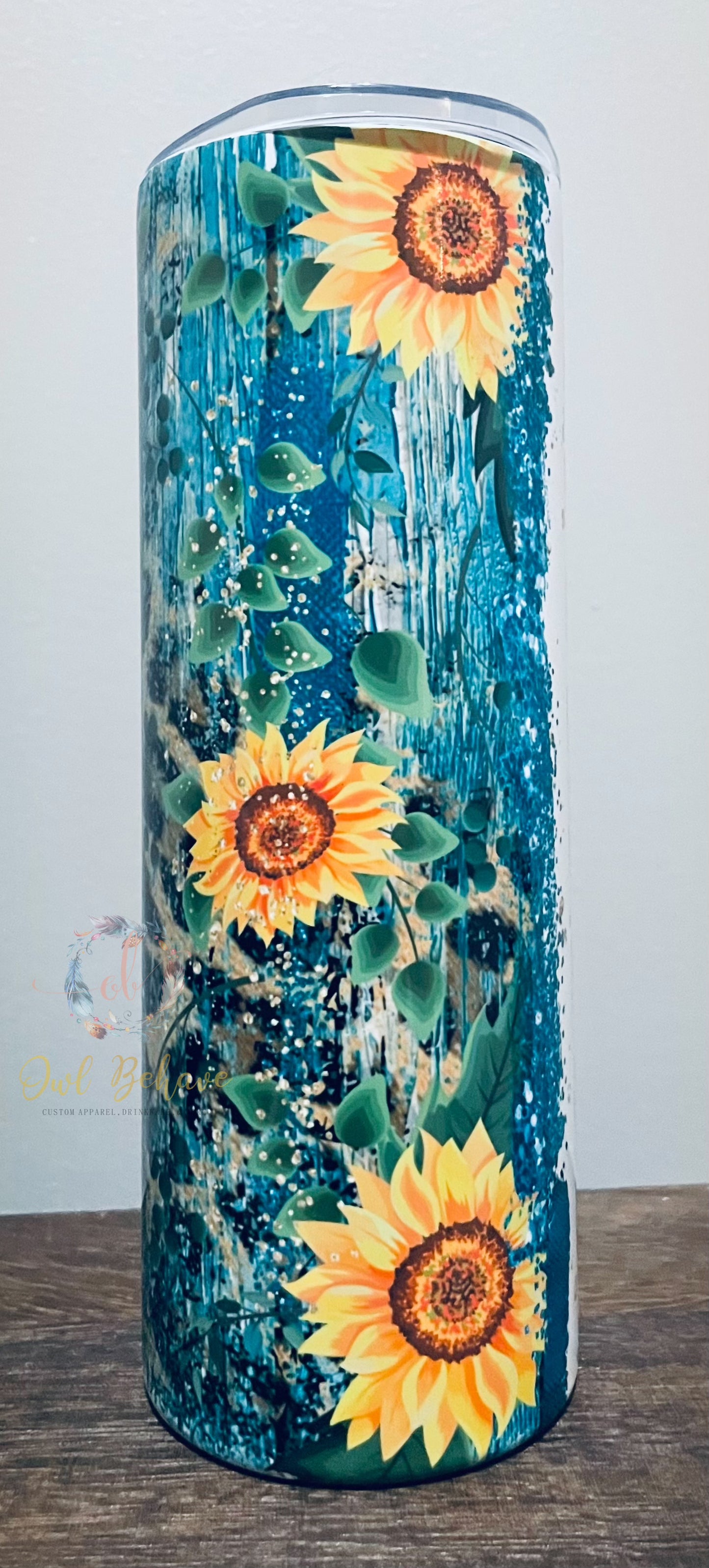 Mama Teal Sunflower Sublimation Tumbler