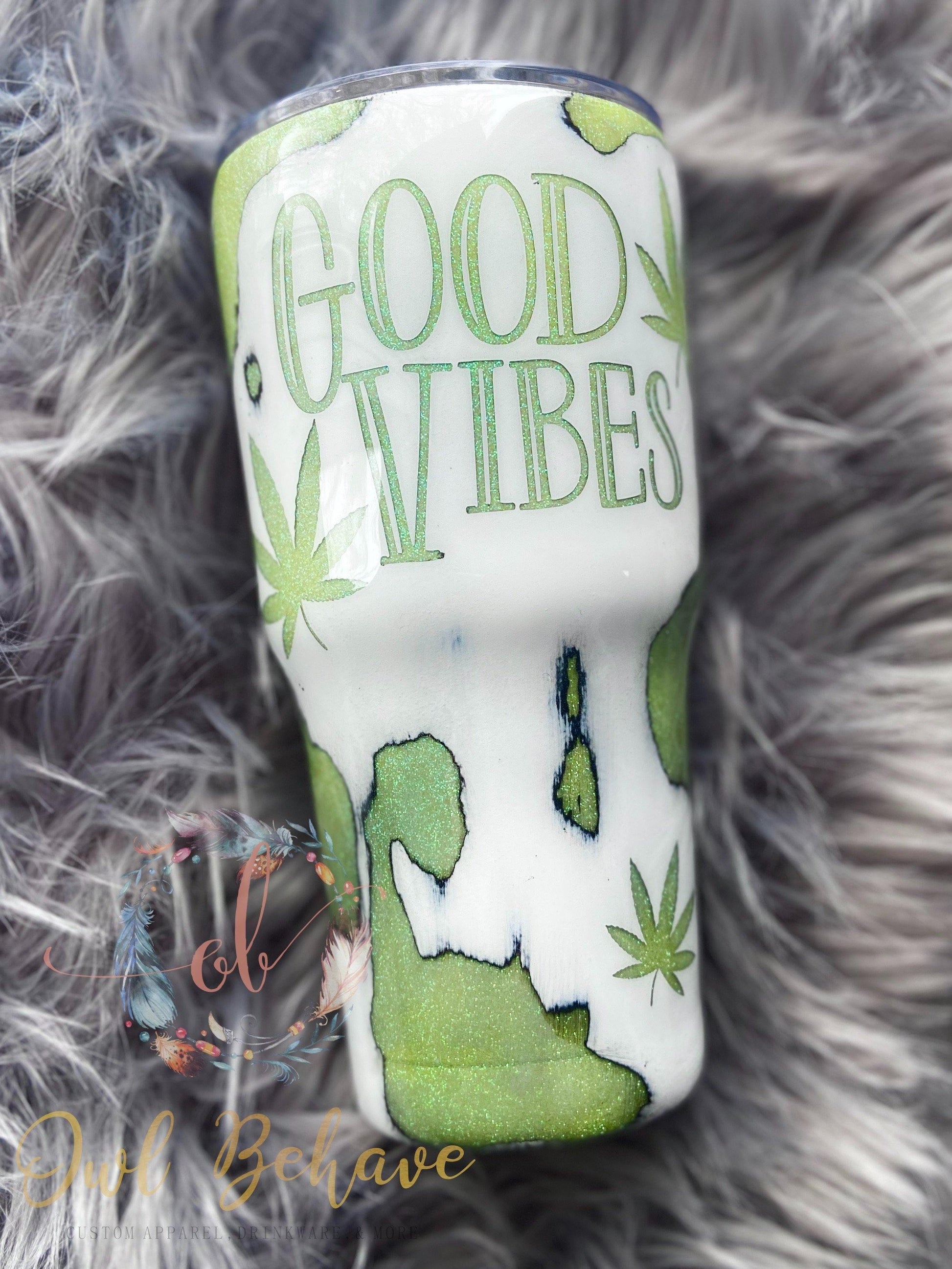 Good Vibes Geode Glitter Tumbler - OwlBehave 