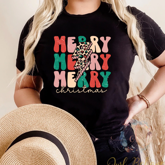 Merry Christmas Retro Adult T-shirt