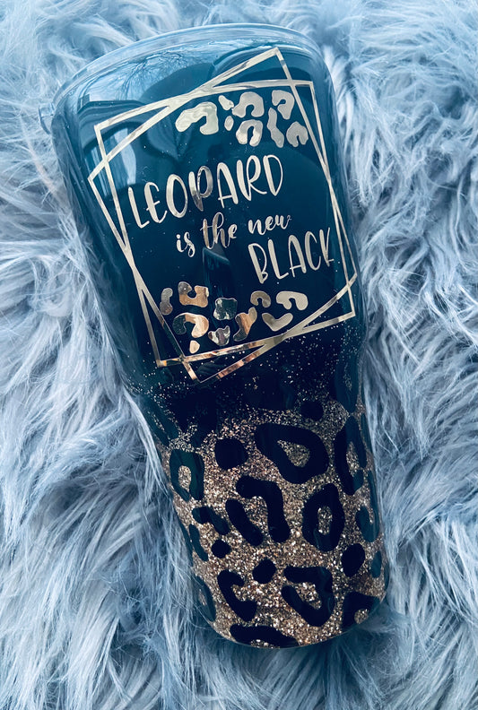 Leopard Is The New Black Glitter Tumbler